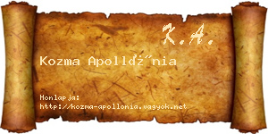 Kozma Apollónia névjegykártya