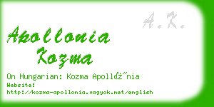 apollonia kozma business card